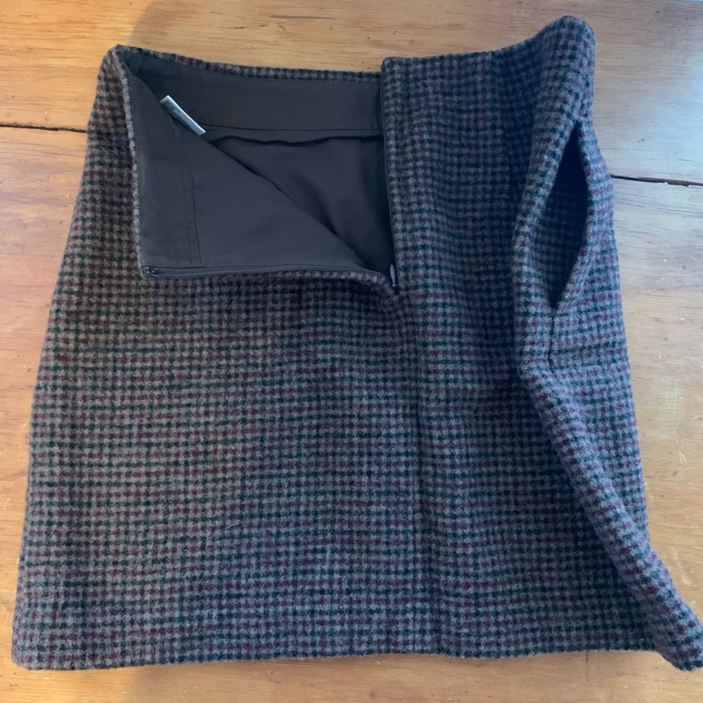 Wool Plaid Mini Skirt